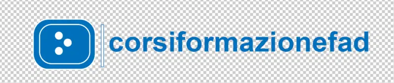 Logo: blue rounded-square icon with white dots, a vertical divider, and the word corsiformazionefad in blue text on the right.